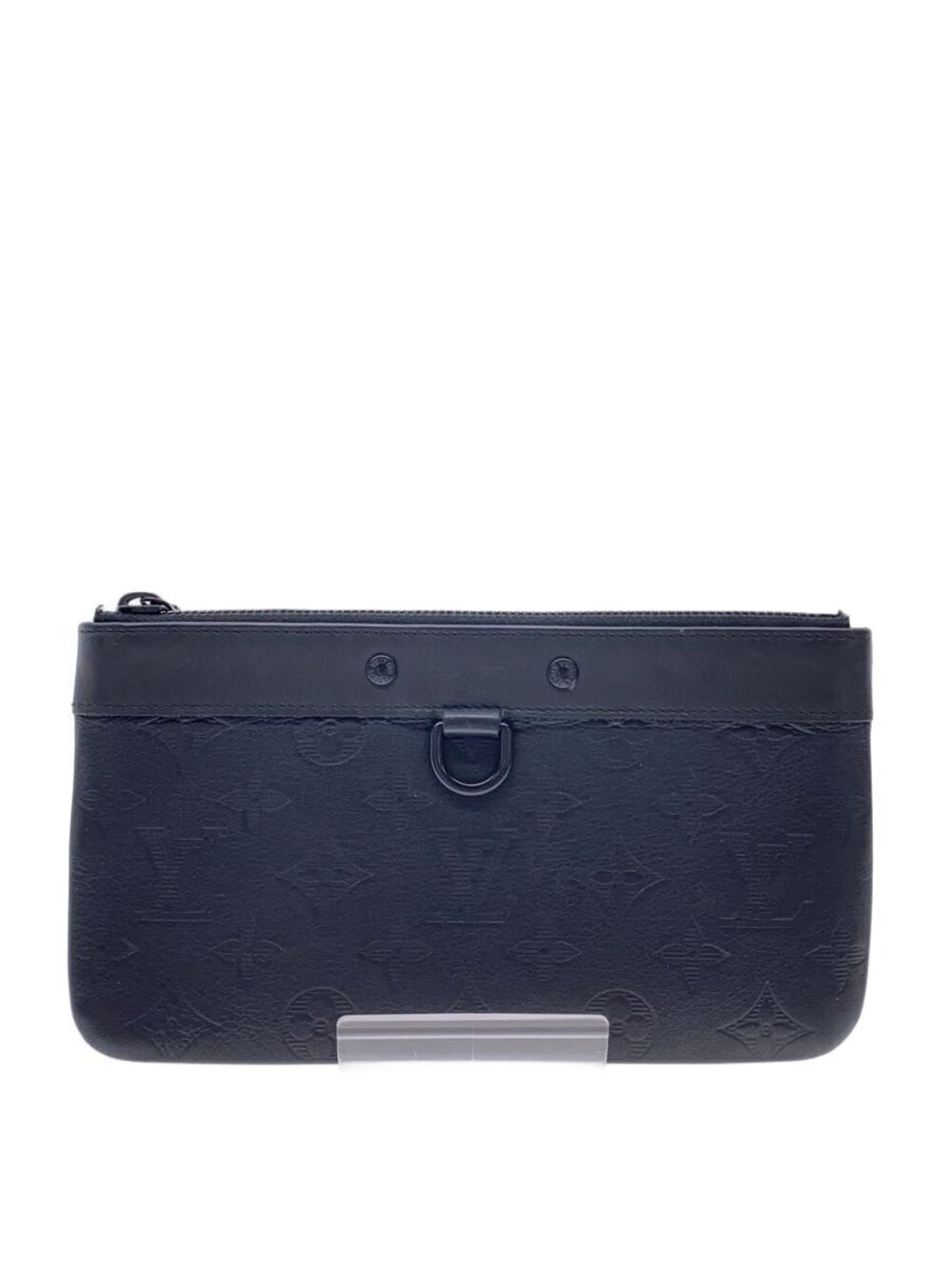 LOUIS VUITTON Pochette Discovery Monogram Shadow Black Cowhide Black